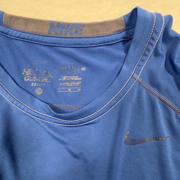 Nike Dri-Fit Blue Performance Shirt | Size XL | Modified Sleeves - Picture 3 of 5
